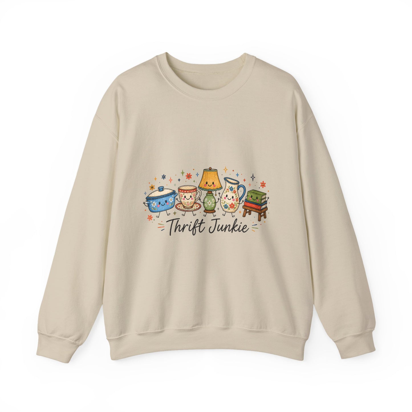 Thrift Junkie Sweatshirt — Cute Vintage Finds Crewneck for Thrift Lovers