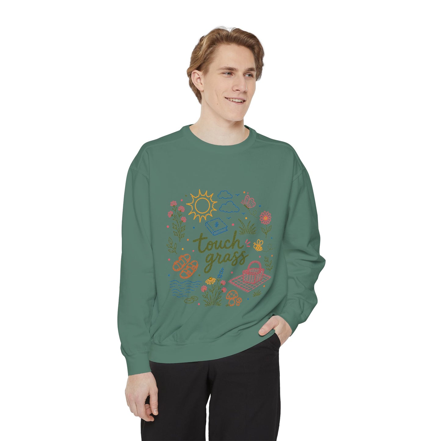 Touch Grass Sweatshirt — Cozy Nature Tee for Outdoor Lovers