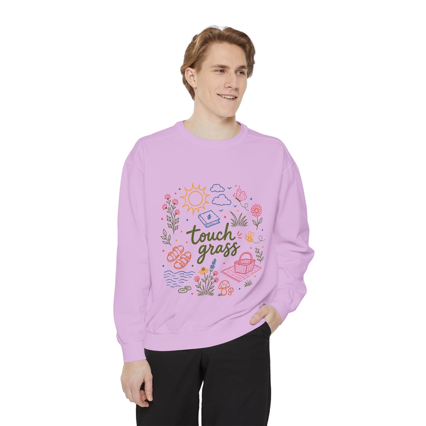Touch Grass Sweatshirt — Cozy Nature Tee for Outdoor Lovers