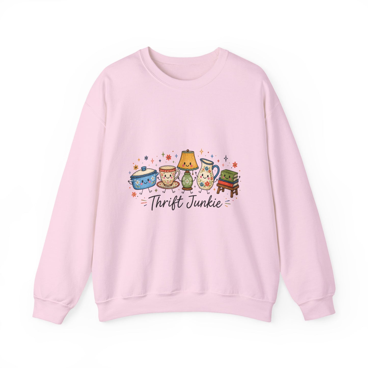Thrift Junkie Sweatshirt — Cute Vintage Finds Crewneck for Thrift Lovers