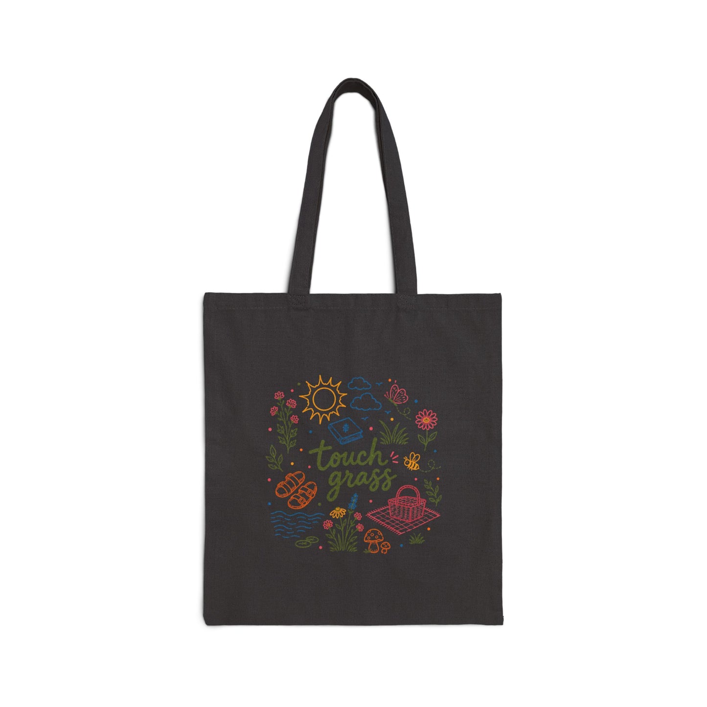 Touch Grass Canvas Tote Bag