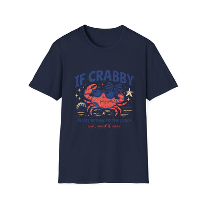 If Crabby Please Return to the Beach T-Shirt — Cute Summer Crab Graphic Tee