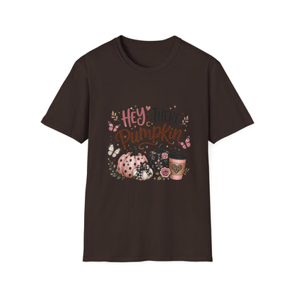 Hey There Pumpkin T-Shirt — Fall Pumpkin Floral Graphic Tee