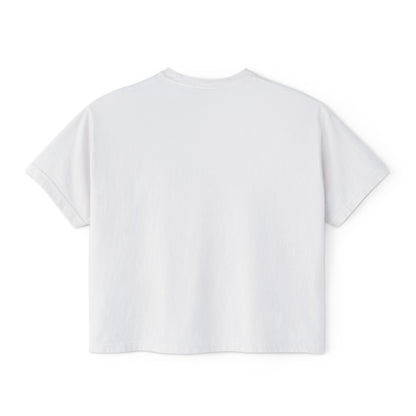 Breast Cancer Awareness Women's Boxy Tee — "Tackle Breast Cancer" Pink Ribbon Sports Icons