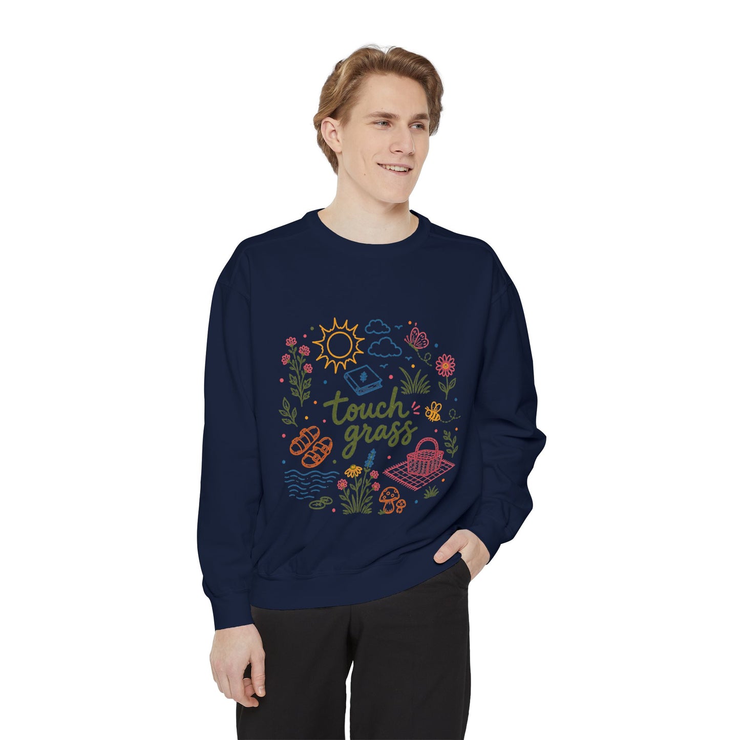 Touch Grass Sweatshirt — Cozy Nature Tee for Outdoor Lovers