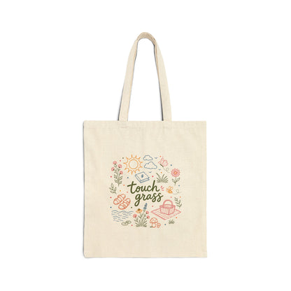Touch Grass Canvas Tote Bag