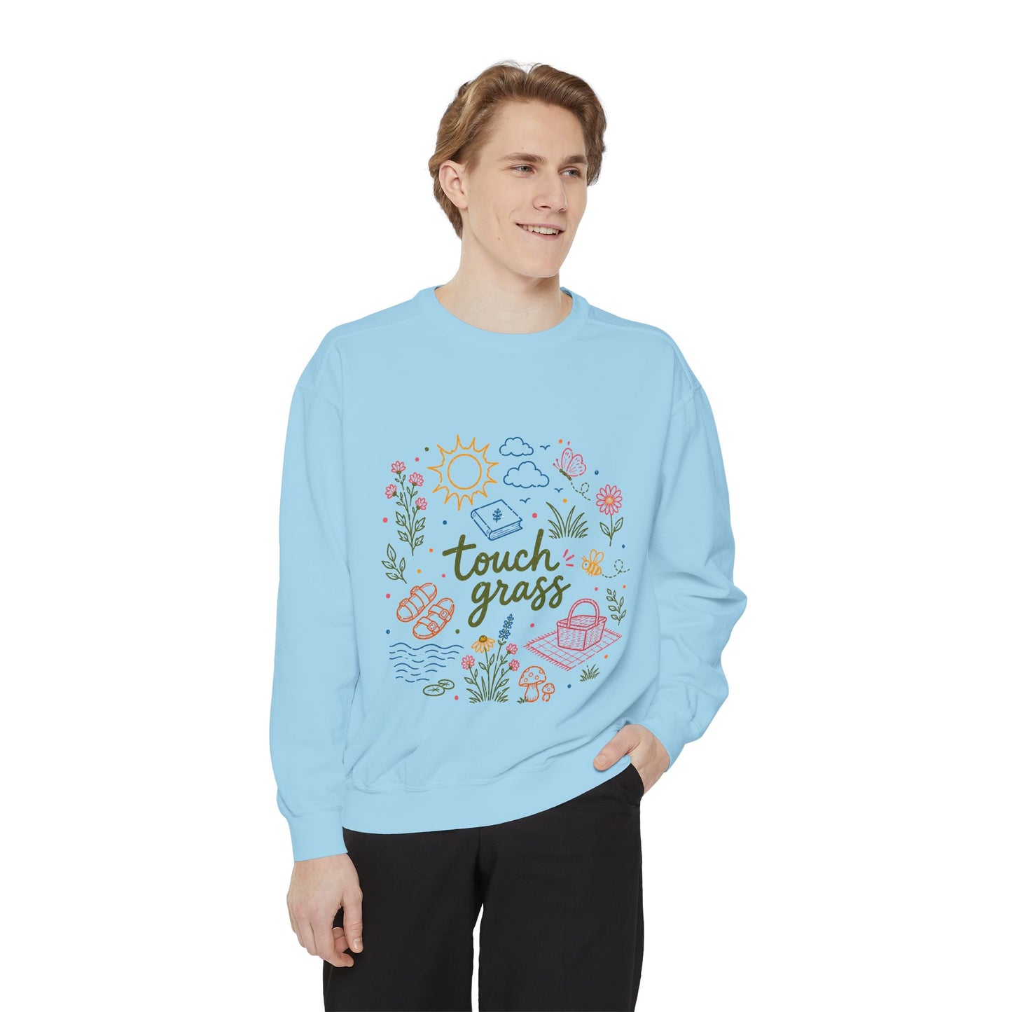 Touch Grass Sweatshirt — Cozy Nature Tee for Outdoor Lovers