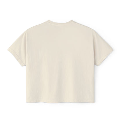 Breast Cancer Awareness Women's Boxy Tee — "Tackle Breast Cancer" Pink Ribbon Sports Icons