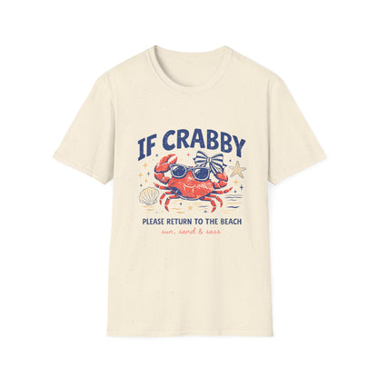 If Crabby Please Return to the Beach T-Shirt — Cute Summer Crab Graphic Tee