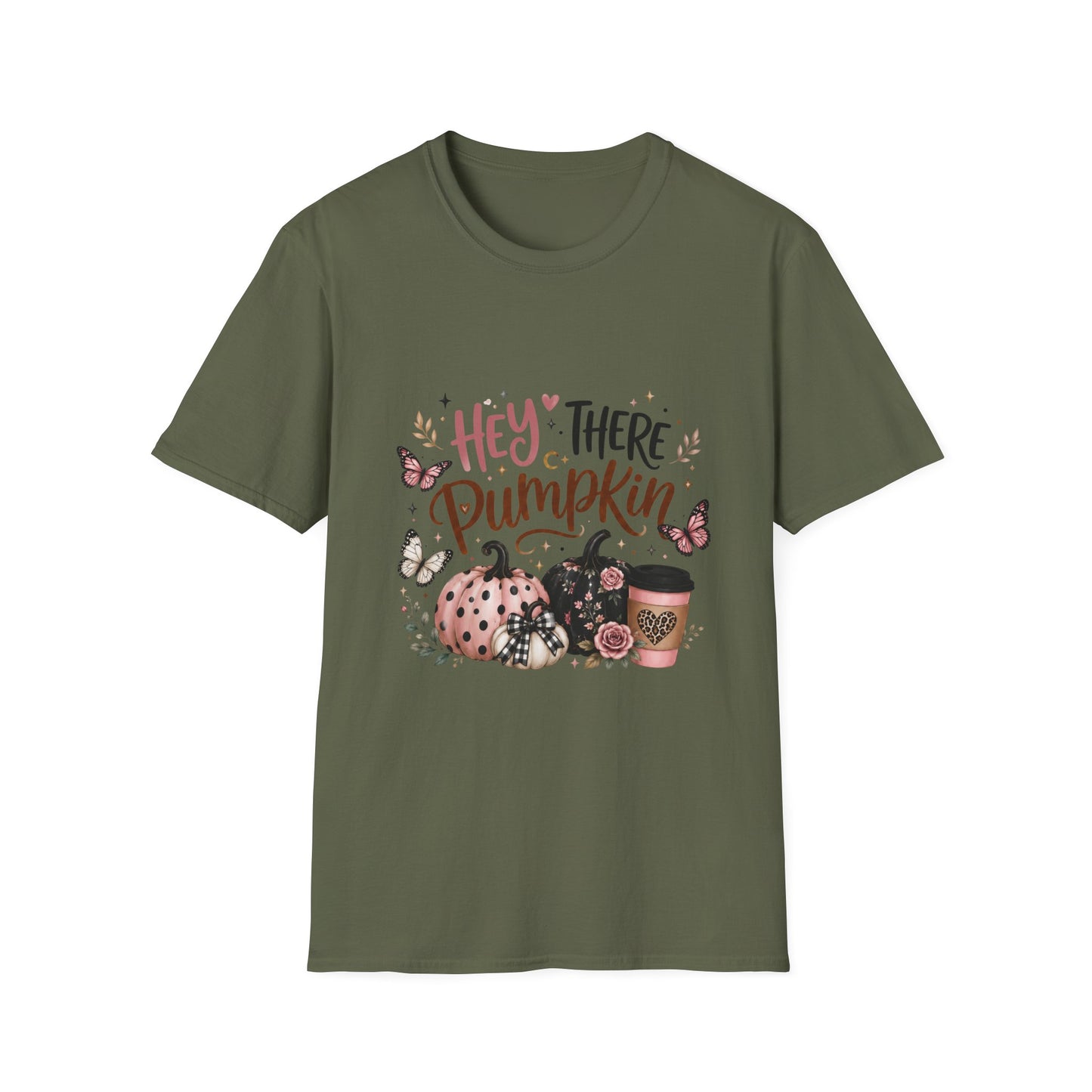 Hey There Pumpkin T-Shirt — Fall Pumpkin Floral Graphic Tee