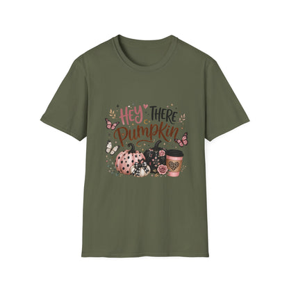 Hey There Pumpkin T-Shirt — Fall Pumpkin Floral Graphic Tee