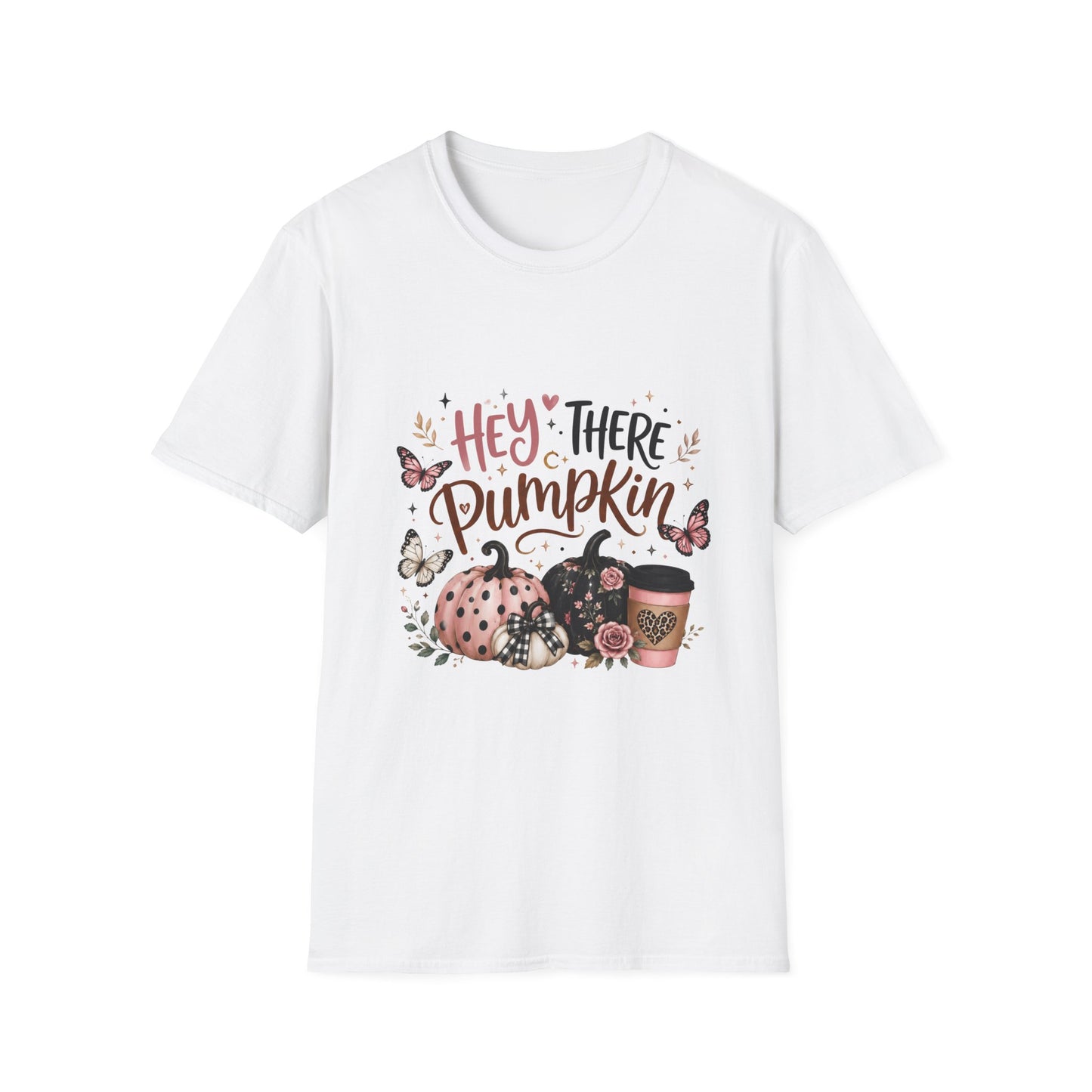Hey There Pumpkin T-Shirt — Fall Pumpkin Floral Graphic Tee
