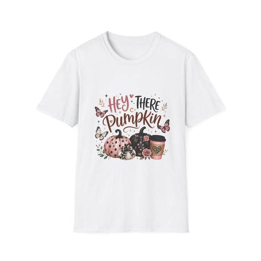 Hey There Pumpkin T-Shirt — Fall Pumpkin Floral Graphic Tee