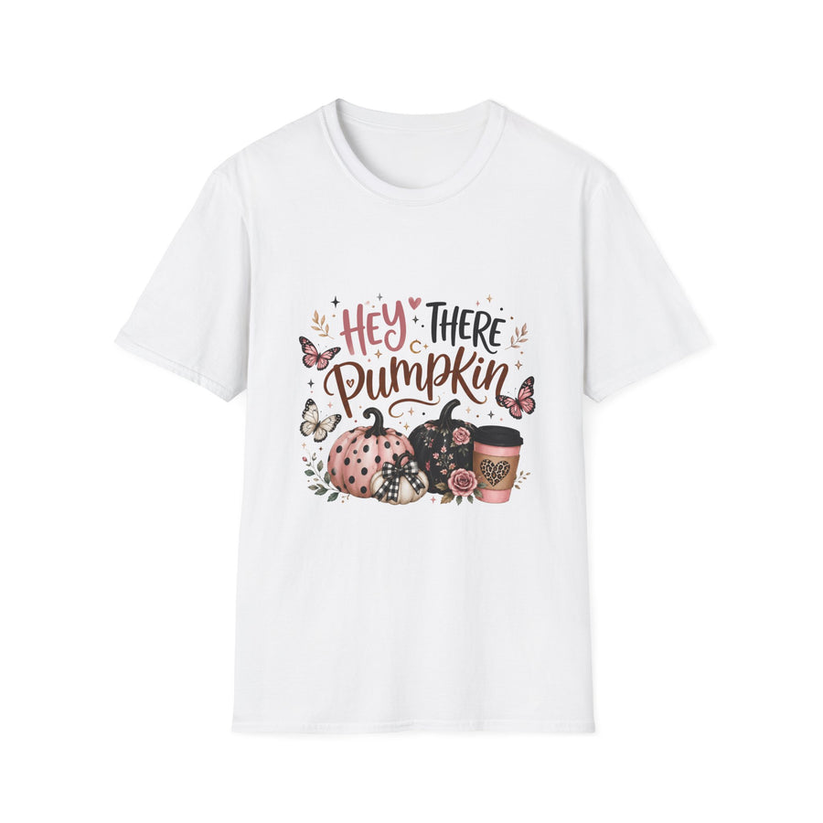 Hey There Pumpkin T-Shirt — Fall Pumpkin Floral Graphic Tee