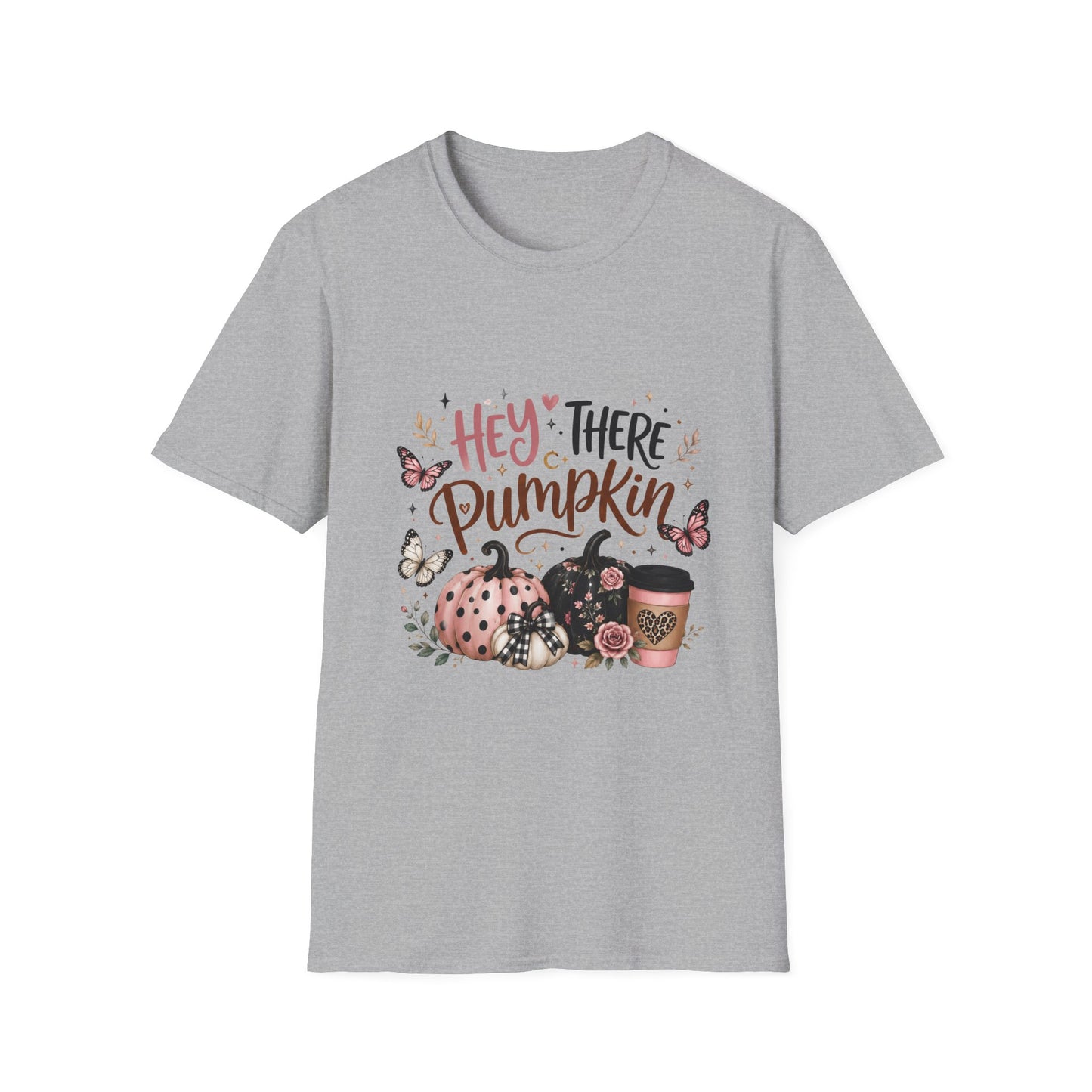 Hey There Pumpkin T-Shirt — Fall Pumpkin Floral Graphic Tee
