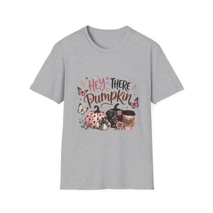 Hey There Pumpkin T-Shirt — Fall Pumpkin Floral Graphic Tee