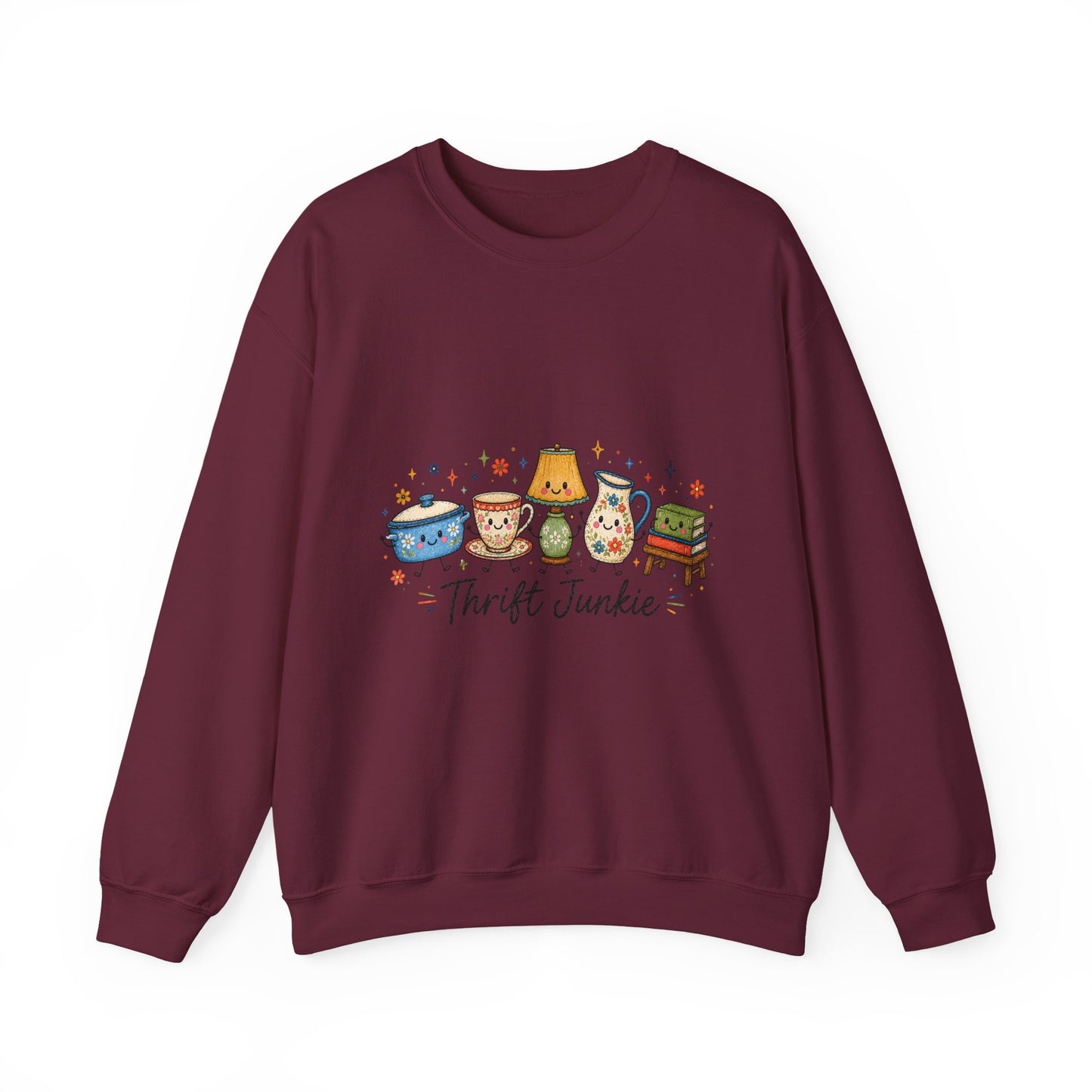 Thrift Junkie Sweatshirt — Cute Vintage Finds Crewneck for Thrift Lovers