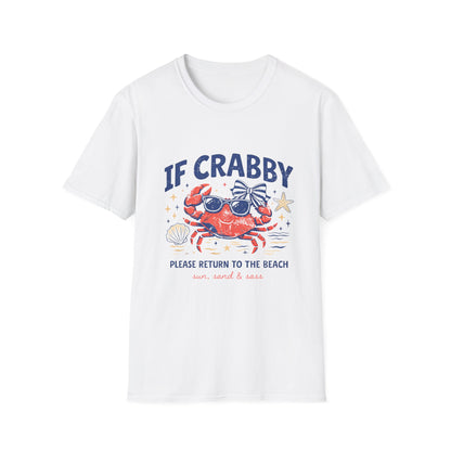 If Crabby Please Return to the Beach T-Shirt — Cute Summer Crab Graphic Tee