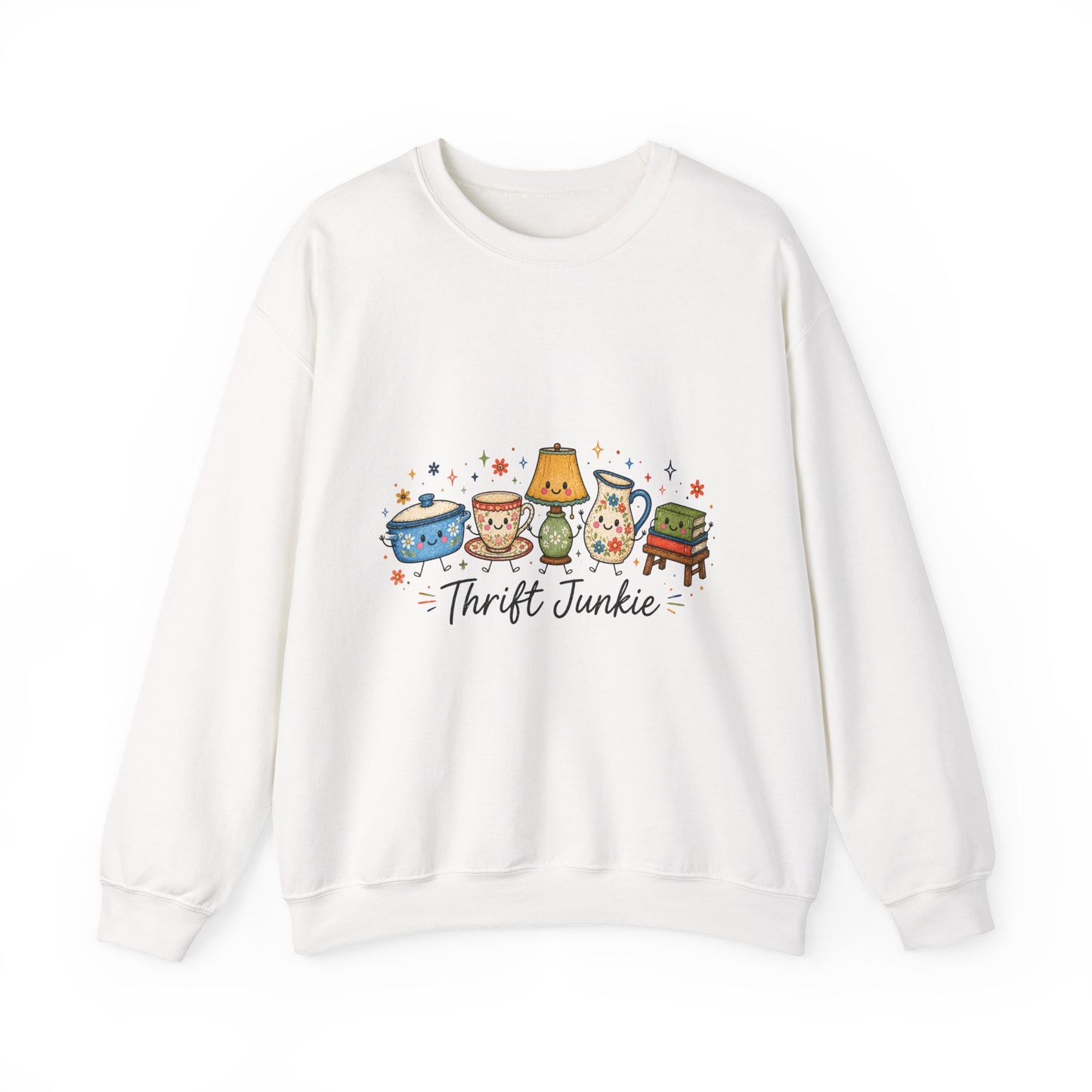 Thrift Junkie Sweatshirt — Cute Vintage Finds Crewneck for Thrift Lovers