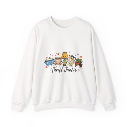 Thrift Junkie Sweatshirt — Cute Vintage Finds Crewneck for Thrift Lovers