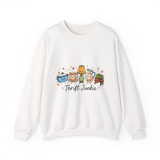 Thrift Junkie Sweatshirt — Cute Vintage Finds Crewneck for Thrift Lovers