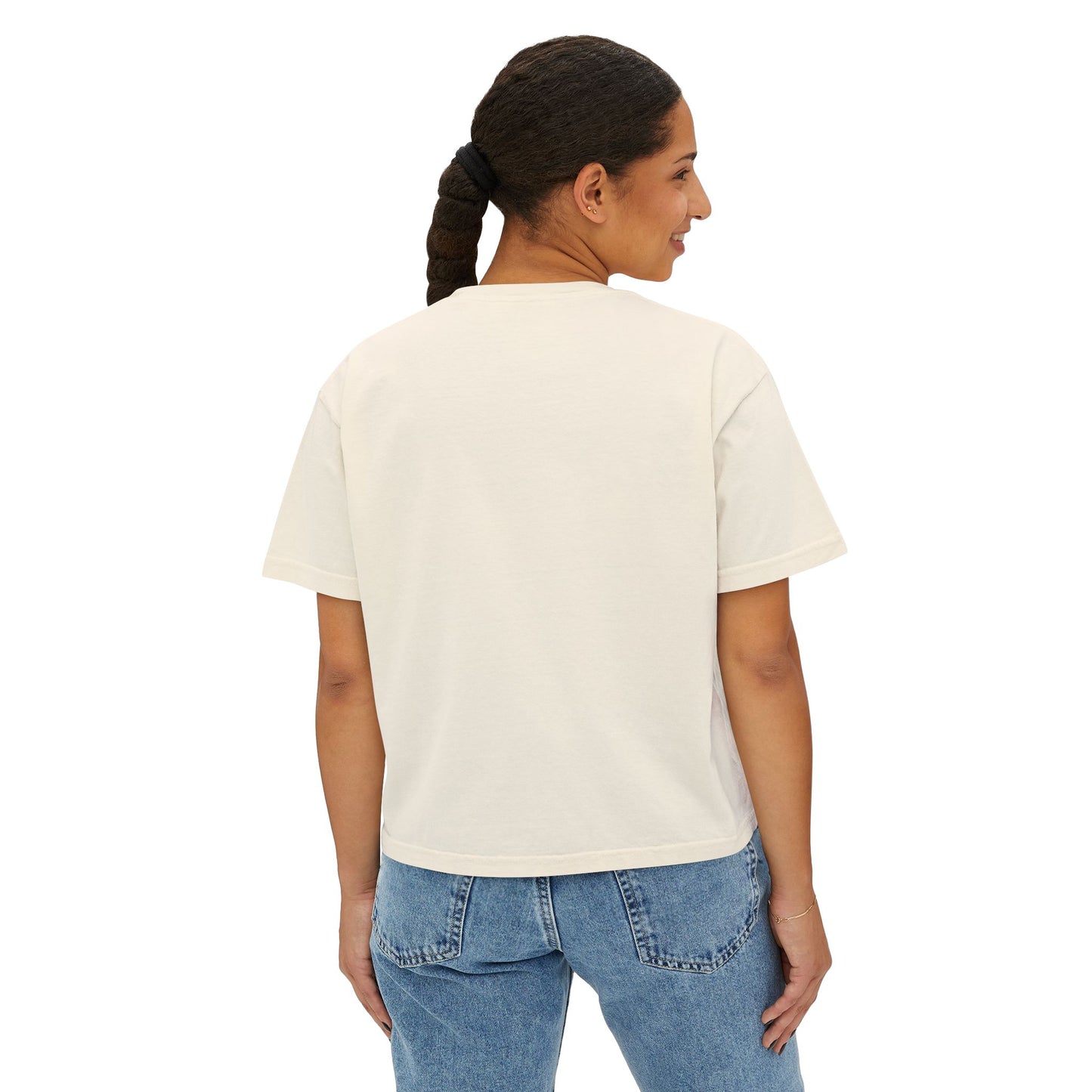 Breast Cancer Awareness Women's Boxy Tee — "Tackle Breast Cancer" Pink Ribbon Sports Icons