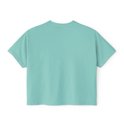 Breast Cancer Awareness Women's Boxy Tee — "Tackle Breast Cancer" Pink Ribbon Sports Icons